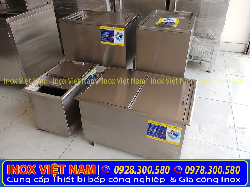 Thùng đá inox, thùng đá inox quầy bar, thùng chứa đá âm bàn