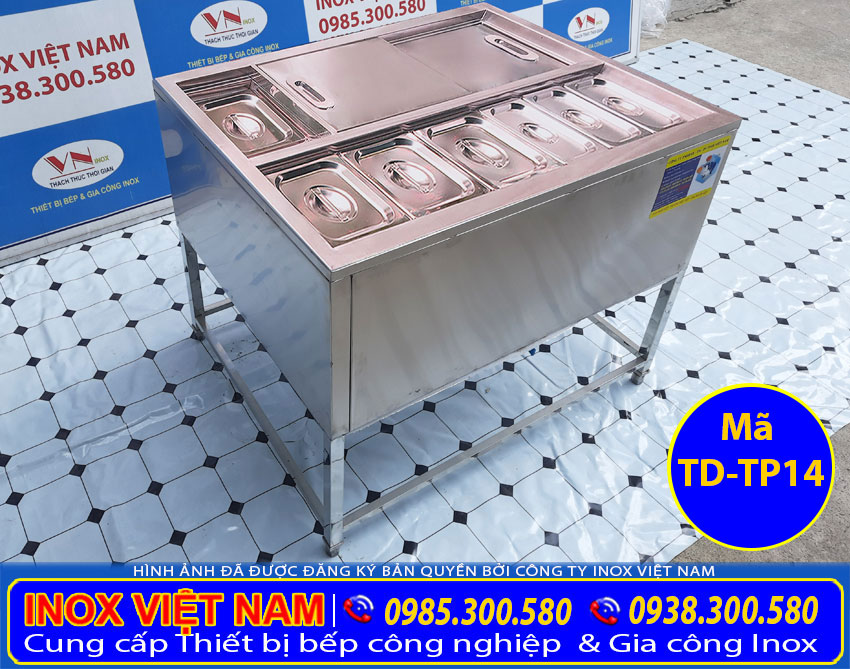 Mua thùng đá inox có khay topping ở đâu 
