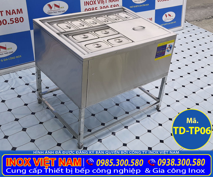 Thùng chứa đá inox có khung chân TD-TP06