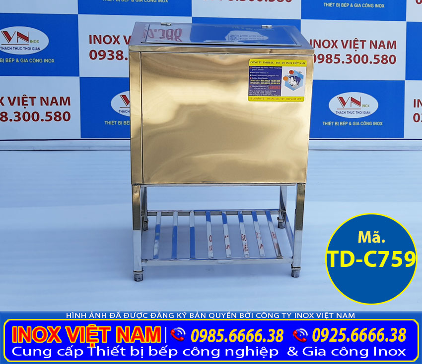 Tủ đá inox có khung chân TD-C759