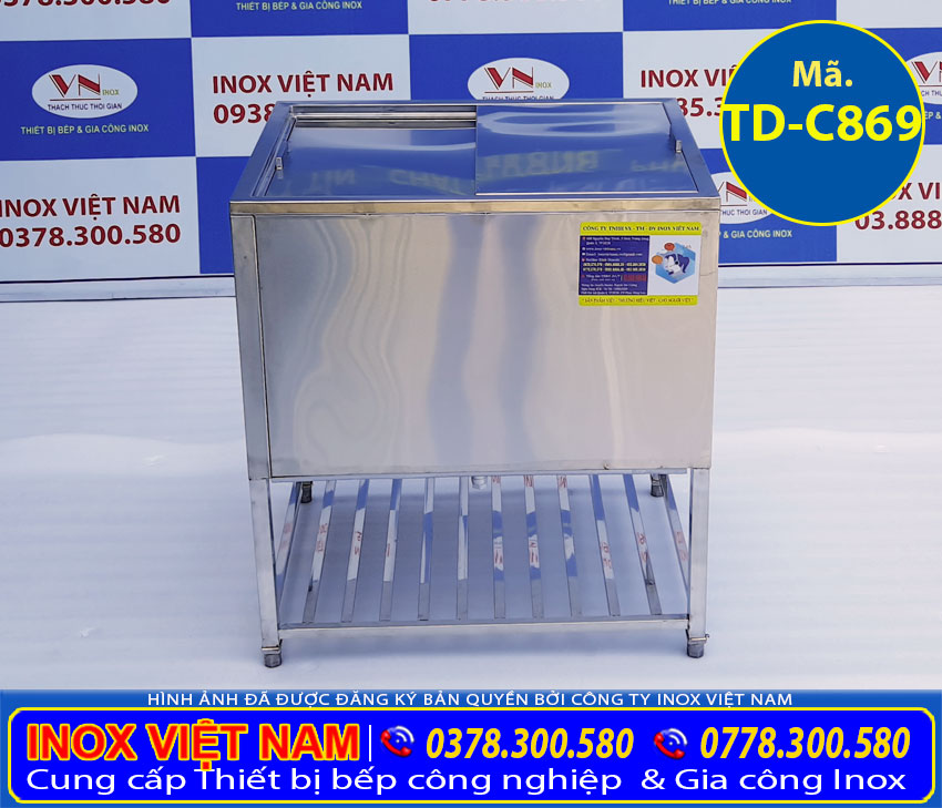 Thùng đá inox quầy bar có khung chân giá bao nhiêu