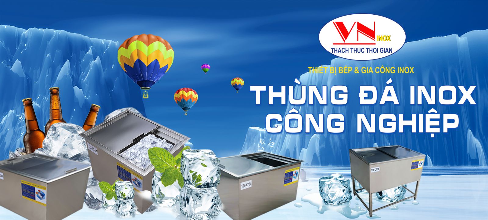 Mẫu thùng đá inox công nghiệp mới nhất hiện nay