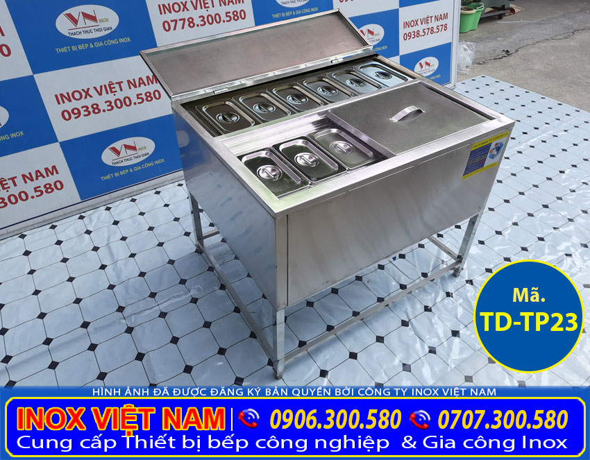Thùng đá inox topping