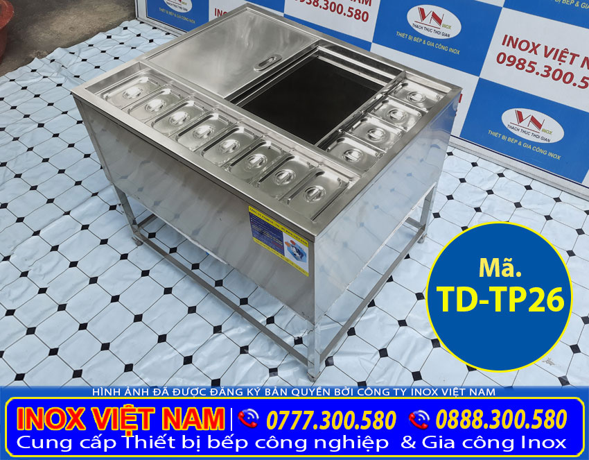 Thùng Đá Inox Topping Có Khung Chân TD-TP26 CHÂT LƯỢNG