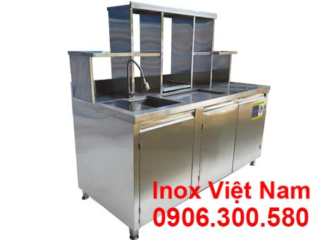 Quầy Pha Chế Trà Sữa Inox QB-18